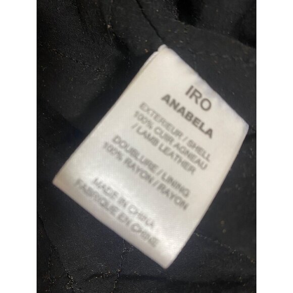 IRO Women's Luigaspe Blue Lamb Skin Designer Leather Moto Jacket - 2 - Picture 15 of 16